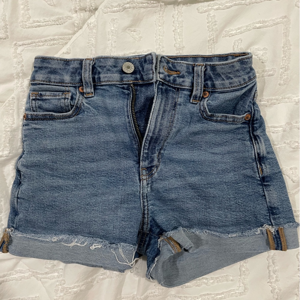 american eagle blue denim jean shorts size 00